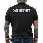 Santoni Name Text Italy Italian Surname T-Shirt mit Rückendruck