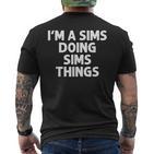 Sims  Last Name Family Tree Birthday Reunion Idea T-Shirt mit Rückendruck