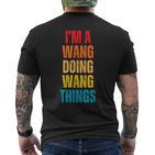 Wang Proud Family Retro Reunion Surname T-Shirt mit Rückendruck