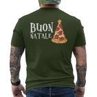 Buon Natale Christmas Italy Pizza T-Shirt mit Rückendruck