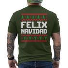 Felix Navidad Felix Name Day Xmas T-Shirt mit Rückendruck