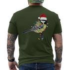 Great Tit Christmas Bird Santa Garden Bird T-Shirt mit Rückendruck