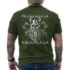 Ugly Christmas Fa La Laalhalla-Laiking Skull T-Shirt mit Rückendruck