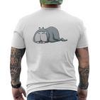 Das Dickerchen Macht Ein Naperchen Walrus Pyjamas Sleep T-Shirt mit Rückendruck