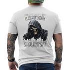 Du Bist Lustig Dich Hole Ich Zuletzt Sarkasmus Reaper Long-Sleeved T-Shirt mit Rückendruck