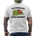 Offizielles Schlaf Schildkröte Turtle Gray S T-Shirt mit Rückendruck