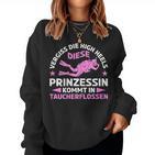 Women's Diese Prinzessin Kommt In Diving Fins Sports Diving S Sweatshirt Frauen