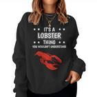 Women's Ist So Ein Hummer Ding Slogan Lobster With-Neck Sweatshirt Frauen