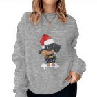 Christmas Outfit Women's Christmas Hat Dog Dachshund Sweatshirt Frauen