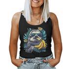 Banana Sloth Wildlife Sunglasses Portrait Banana Fruit Tank Top Frauen