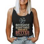 Damen Wissenschaft Weil Es Besser Ist Dinge Herauszufinden Teacher Mit-Ausschnitt Tank Top Frauen