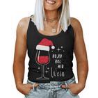 Ho Ho Hol Mir Wine Christmas Outfit Santa Hat Fun Xmas Tank Top Frauen