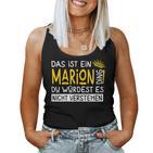 Women's First Name Marion Name Day Saying Das Ist Ein Marion Ding Tank Top Frauen