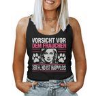 Women'sorsichtor Dem Frauchen Der Hund Ist Harmlos Tank Top Frauen