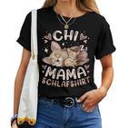 Chi Mama Schlaf Mutter Chihuahua Mit Welpe Muttertag T-shirt Frauen