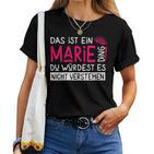 Women's First Name Marie Name Day Saying Das Ist Ein Birgit Ding With-Neck S T-shirt Frauen