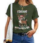 Christmas Women's Reindeer Merry Christmas Xmas T-shirt Frauen