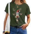 Reindeer Reindeer Christmas Women's Christmas Outfits T-shirt Frauen