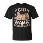 Chi Mama Schlaf Mutter Chihuahua Mit Welpe Muttertag T-Shirt