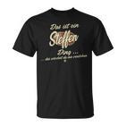 Damen Das Ist Ein Steffen Ding Lustiges Familie Steffen Mit-Ausschnitt T-Shirt