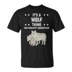 Damen Ist So Ein Wolf Ding Lustiger Spruch Wölfe Mit-Ausschnitt T-Shirt