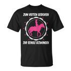 Horse Zum Reiten Geboren Zur Schule Zwzwungen German L T-Shirt