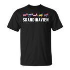 Scandinavia Sweden Norway Denmark Flags Elk Holiday T-Shirt