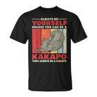 Sei Ein Kakapo New Zealand Parrot Slogan T-Shirt