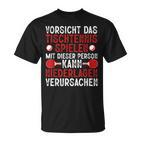 Vorsicht Das Tischtennis Spielen Ping Pong T-Shirt