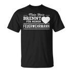 Women's Mein Herz Brennt Für Meinen Fireman Fire Brigade T-Shirt