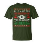 Alles Was Ich Zu Weihnachten Want Ist Schach Spielen Uglicher Christmas Jumper T-Shirt