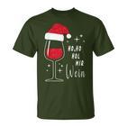 Ho Ho Hol Mir Wine Christmas Outfit Santa Hat Fun Xmas T-Shirt