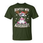 Reindeer Was Ausverkauft Christmas Unicorn Slogan T-Shirt