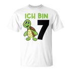 Ich Bin 7 7 Geburtstag Schildkröte T-Shirt