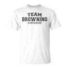 Team Browning Proud Surname Last Name Gray T-Shirt