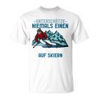 Unterschätze Niemals Einen Alten Mann Auf Skis I Skiing Long-Sleeved T-Shirt