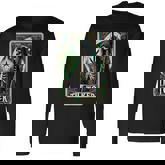 Tarot Card The Toker 420 Cannabis Skeleton Stoner Weed Goth Long Sleeve T-Shirt