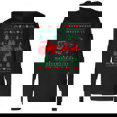 Tractor Riding Reindeers Farmers Ugly Christmas Sweater Boys Long Sleeve T-Shirt