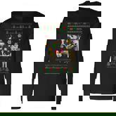 Ugly Cow Christmas Sweater Santa Hat And Light Up Xmas Long Sleeve T-Shirt