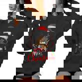 Merry Christmas Black African Girl Santa Hat Xmas Pajamas Women Hoodie