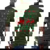 Tractor Riding Reindeers Farmers Ugly Christmas Sweater Boys Men's T-shirt Back Print