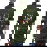 Ugly Cow Christmas Sweater Santa Hat And Light Up Xmas Men's T-shirt Back Print