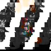 Giraffe Woman Colorful Watercolor Giraffe Women Sweatshirt