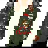 Merry Christmas Black African Girl Santa Hat Xmas Pajamas Women Sweatshirt