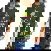 The Pickleball Elf Christmas Grandma Pajama Grandpa Xmas Women T-shirt