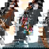 Giraffe Woman Colorful Watercolor Giraffe Women's Oversized Comfort T-Shirt