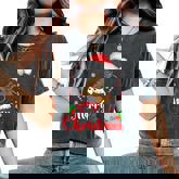 Merry Christmas Black African Girl Santa Hat Xmas Pajamas Women's Oversized Comfort T-Shirt