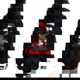 Merry Christmas Black African Girl Santa Hat Xmas Pajamas Women Oversized Hoodie Back Print