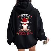 Merry Christmas Reindeer Xmas Family Women Women Oversized Hoodie Back Print