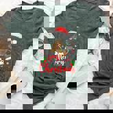 Merry Christmas Black African Girl Santa Hat Xmas Pajamas Bella Canvas T-shirt